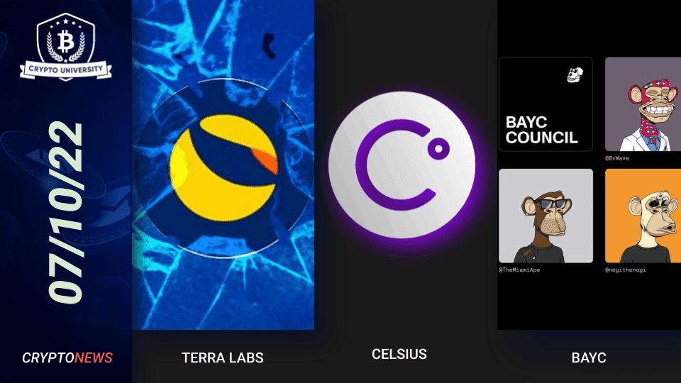 <strong>Terra Exec Arrested, Celsius Co-founder Resigns, BAYC Elects Council</strong>